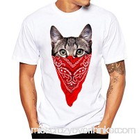 Animal Print T Shirt Men Donci 2019 Summer Popular Style Cat Theme Pattern Solid Color Tees Moisture Dry Sports Leisure Tops Red B07Q8KNNFJ